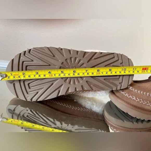 UGG Tasman Alpine Suede Fur Collar Leather Knot Slipper Clogs - Size 9 - Picture 11 of 14